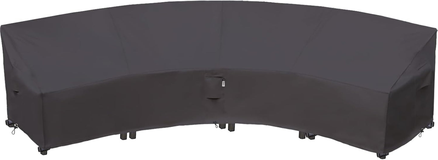 Heavy Duty Outdoor Sectional Sofa Cover, 120"X90" L-Shaped Waterproof 600D Patio Furniture Covers, Lawn Patio Couch Protector(Desert Khaki, L-Shaped-Right Facing-120 x90)