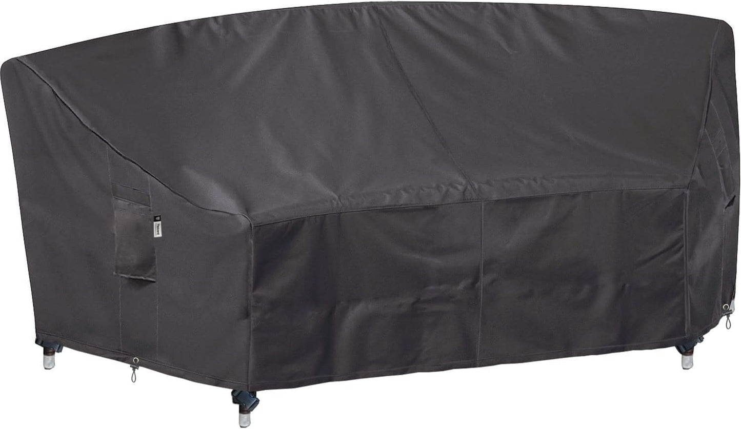 Heavy Duty Outdoor Sectional Sofa Cover, 120"X90" L-Shaped Waterproof 600D Patio Furniture Covers, Lawn Patio Couch Protector(Desert Khaki, L-Shaped-Right Facing-120 x90)