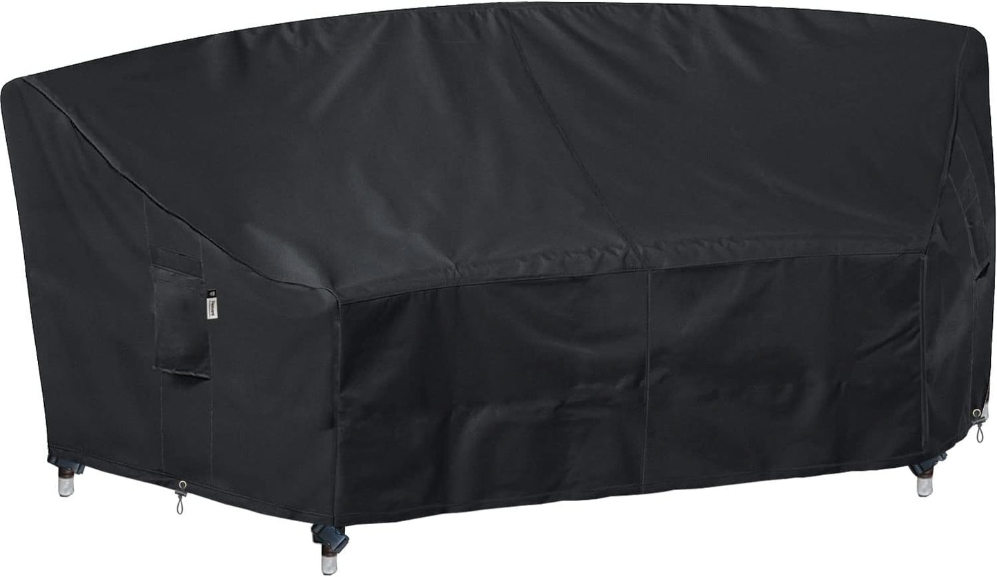 Heavy Duty Outdoor Sectional Sofa Cover, 120"X90" L-Shaped Waterproof 600D Patio Furniture Covers, Lawn Patio Couch Protector(Desert Khaki, L-Shaped-Right Facing-120 x90)