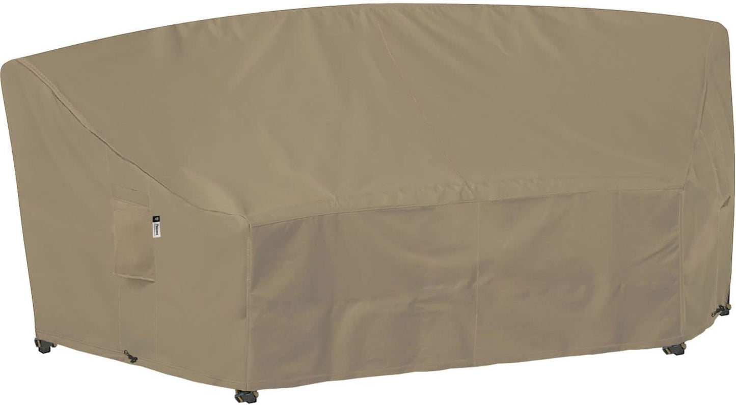 Heavy Duty Outdoor Sectional Sofa Cover, 120"X90" L-Shaped Waterproof 600D Patio Furniture Covers, Lawn Patio Couch Protector(Desert Khaki, L-Shaped-Right Facing-120 x90)