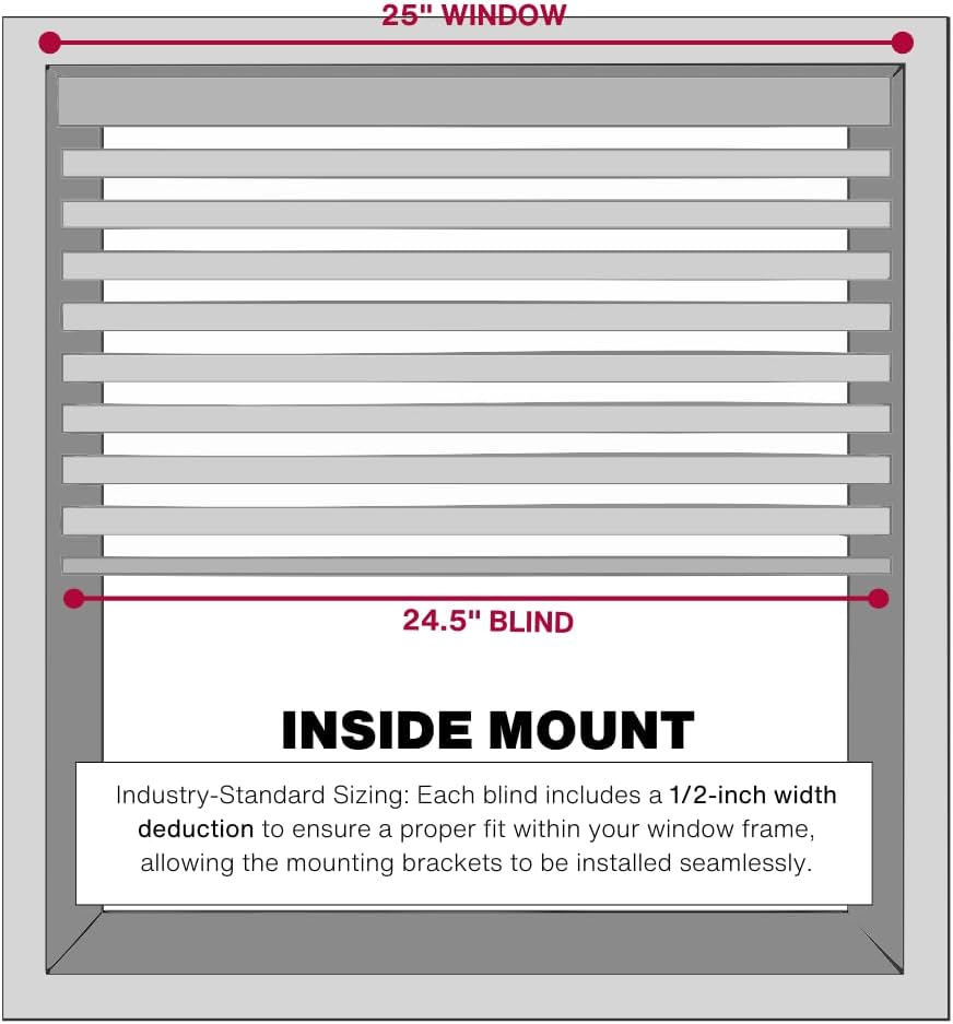 Lotus & Windoware Cordless, 2 Inch Faux Wood Blind, Window Blinds, Blinds & Shades, Blinds for Indoor Windows, Embossed, 83" x 48", Bright White