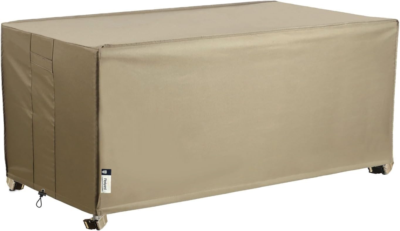 Heavy Duty Outdoor Sectional Sofa Cover, 120"X90" L-Shaped Waterproof 600D Patio Furniture Covers, Lawn Patio Couch Protector(Desert Khaki, L-Shaped-Right Facing-120 x90)
