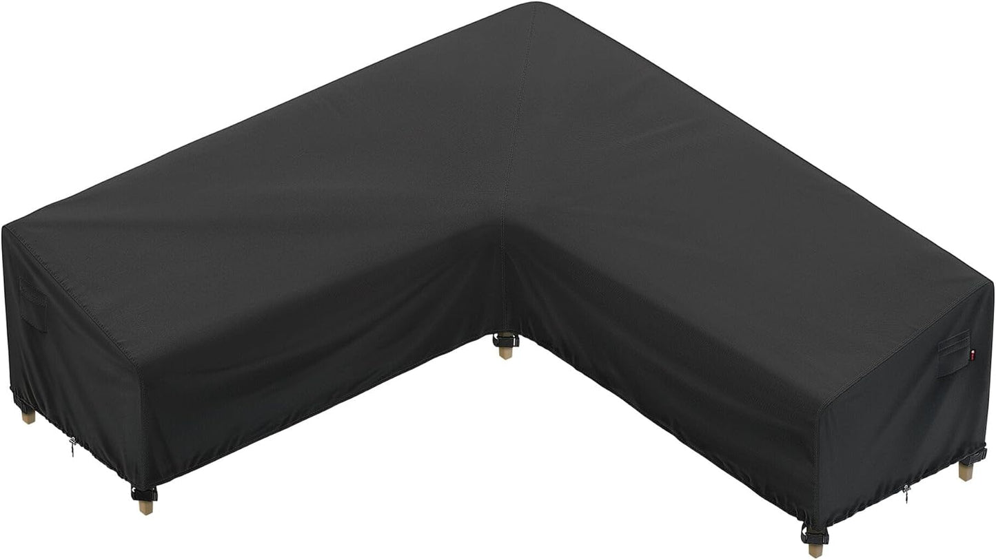 iBirdie Outdoor Patio Furniture Cover fit 130" x 100", 128" x 99", 126" x 98" L-Shaped Sectional Sofa, Waterproof Weatherproof Heavy Duty 600D Garden Cover for Outside L Shape Couch