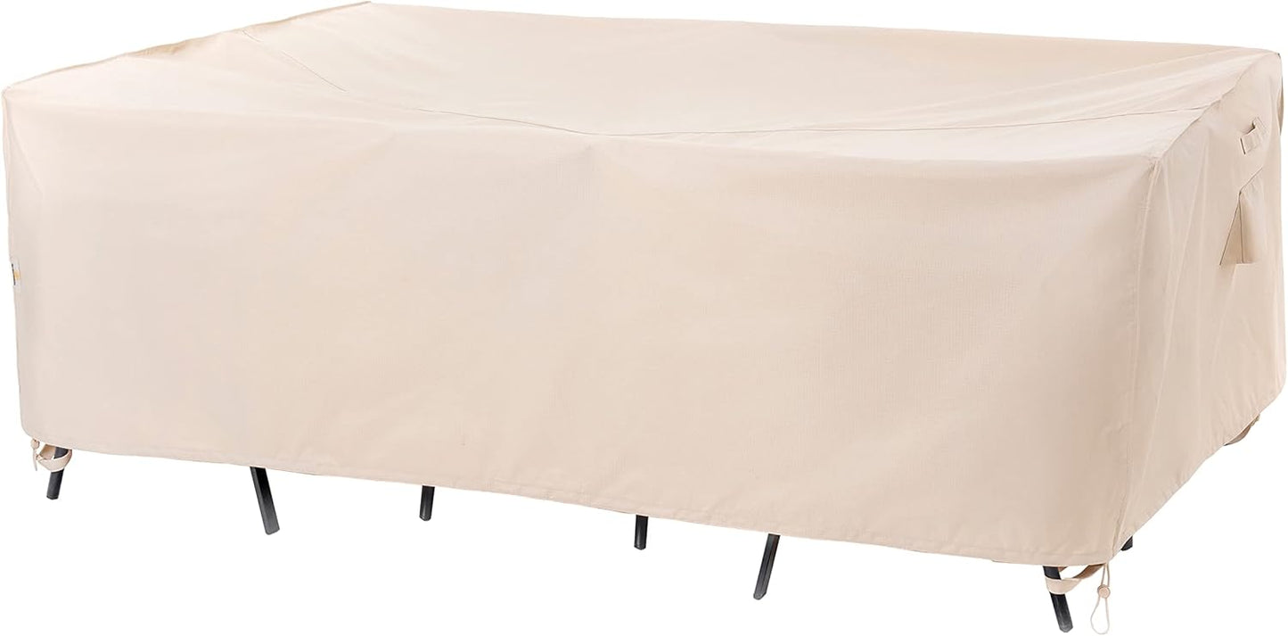 F&J Outdoors Waterproof Anti-UV Heavy Duty Rip-stop Fabric Extra Large Patio Furniture Covers, 140"x86"