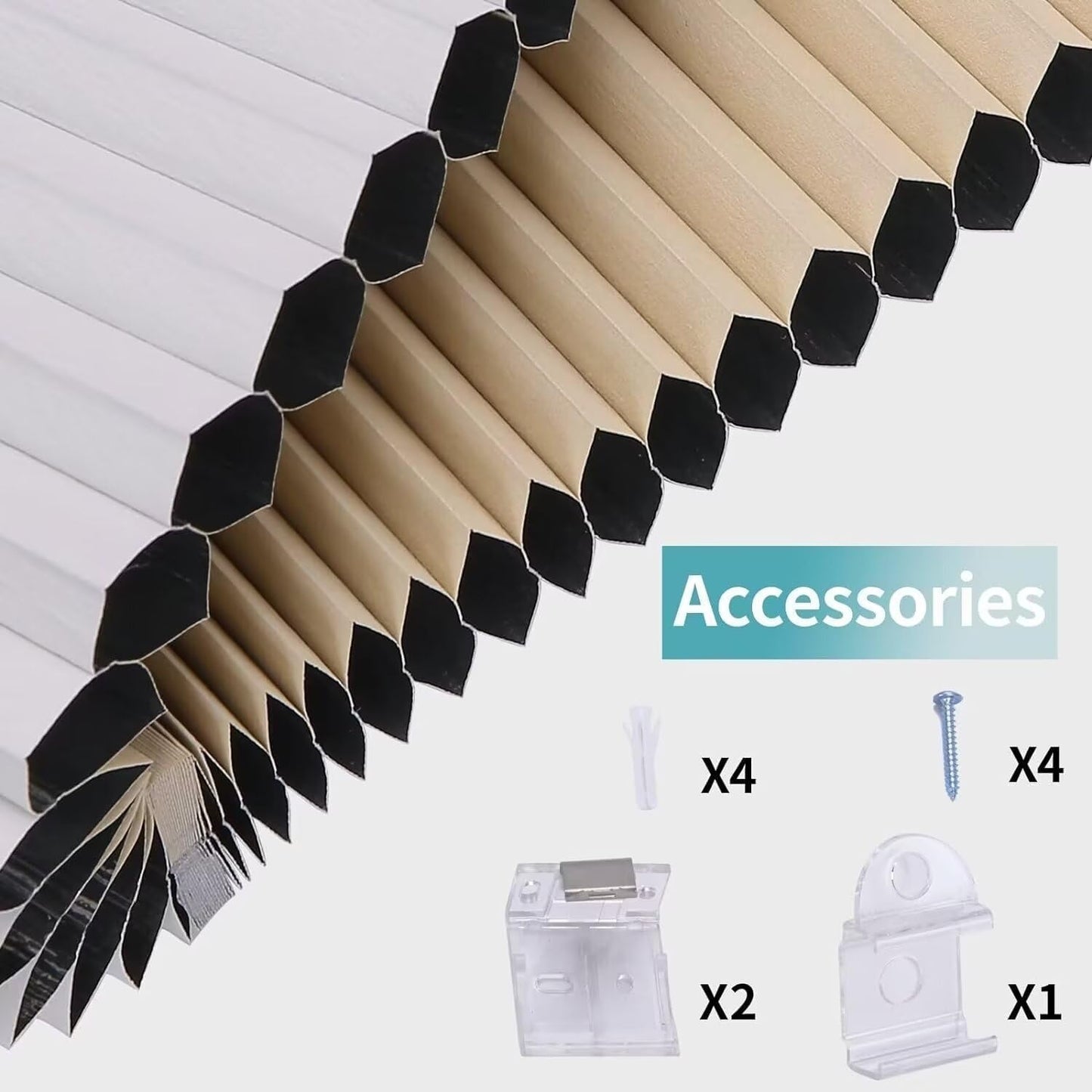 MYshade Cordless Blackout Window Blinds & Shades Pull Down Room Darkening Window Shades Light Blocking Honeycomb Cellular Shade for Indoor Windows Easy to Install 70 inch Wide, H72 Beige Blinds
