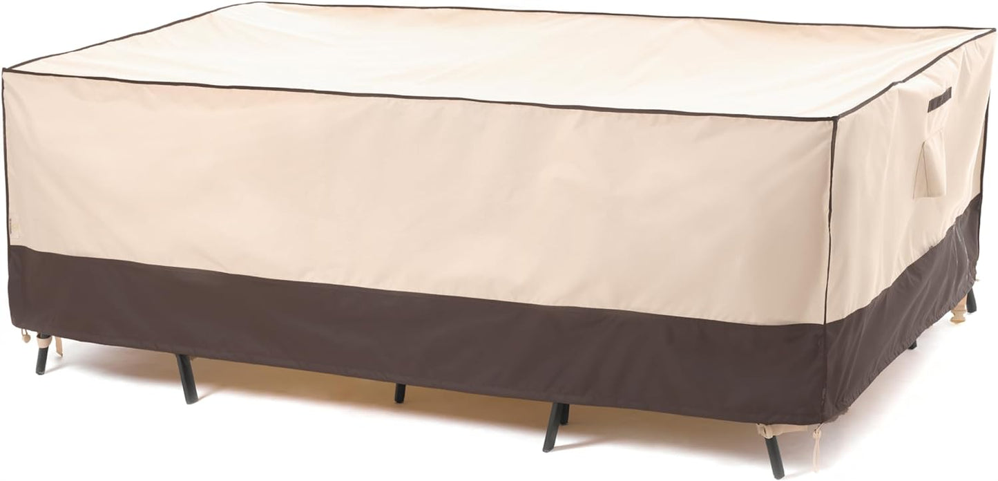 F&J Outdoors Waterproof Anti-UV Heavy Duty Rip-stop Fabric Extra Large Patio Furniture Covers, 140"x86"