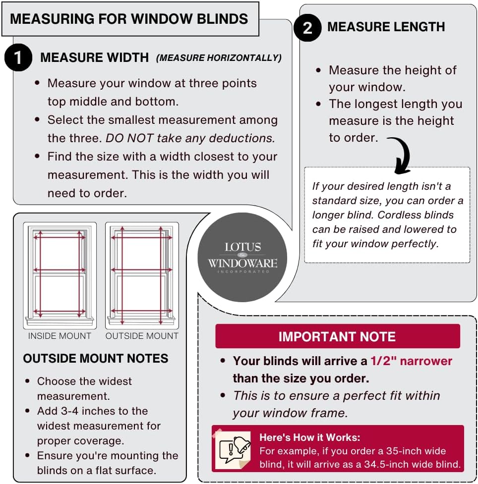 Lotus & Windoware Cordless, 2 Inch Faux Wood Blind, Window Blinds, Blinds & Shades, Blinds for Indoor Windows, Embossed, 83" x 48", Bright White