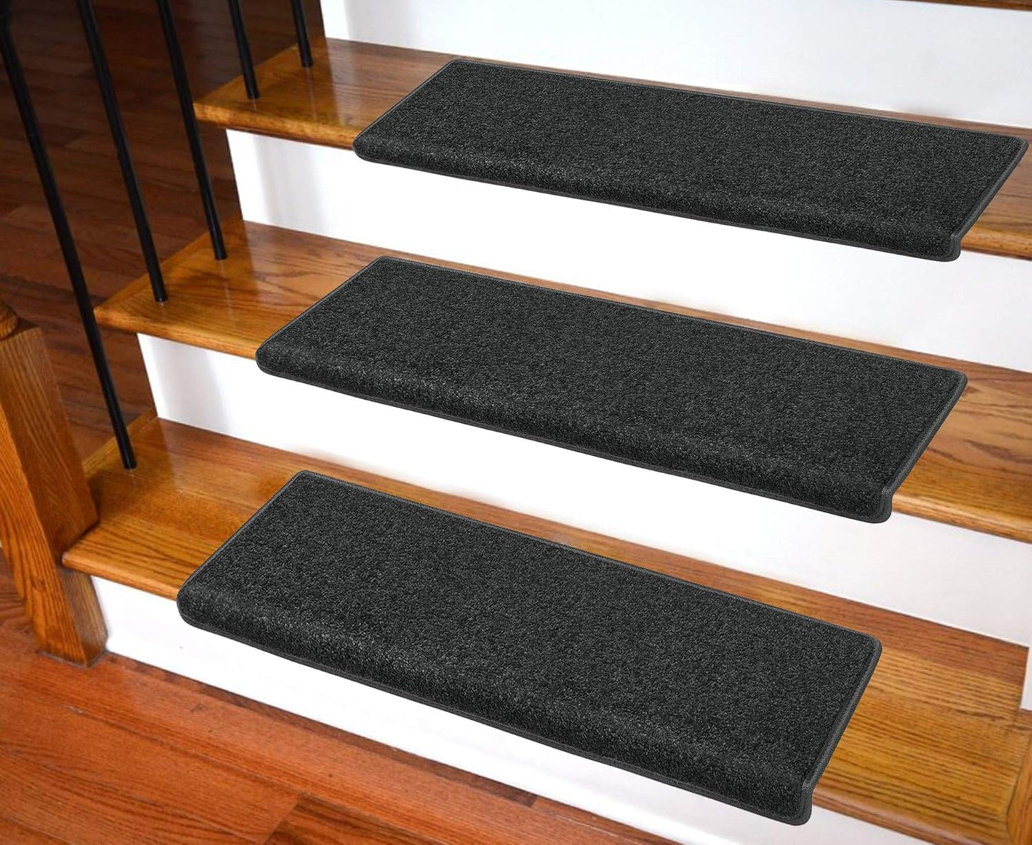 Carpet Stair Treads – Non-Slip Bullnose Carpet for Stairs – Indoor Stair Pads – Self-Adhesive – Skid Resistant & Washable – 14- Pack Tuscany 9.5" x 30"x 1.3"