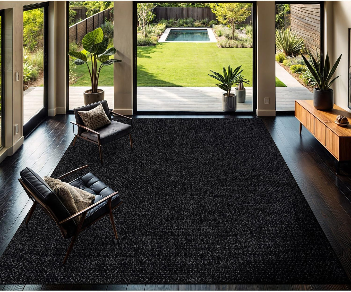 CAMILSON Easy Jute Rug 10x14, Indoor Outdoor Natural Color Fiber Area Rugs for Living Room Patio and Kitchen Rug Herringbone Woven Design Easy-Cleaning Washable Outside Carpet Alfombras 10 x 14