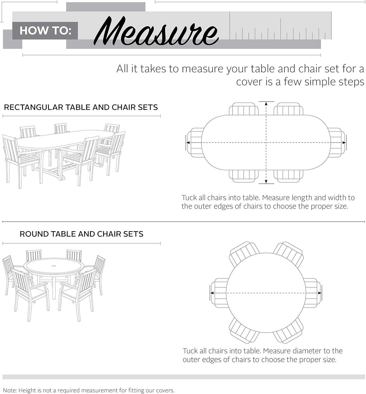 Classic Accessories Veranda Water-Resistant 128 Inch Rectangular/Oval Patio Table & Chair Set Cover, Outdoor Table Cover