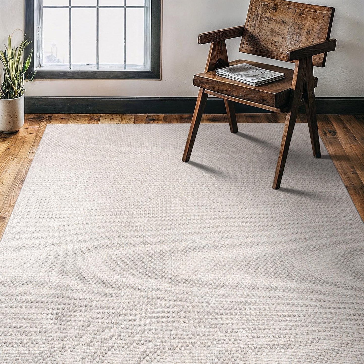 CAMILSON Easy Jute Rug 10x14, Indoor Outdoor Natural Color Fiber Area Rugs for Living Room Patio and Kitchen Rug Herringbone Woven Design Easy-Cleaning Washable Outside Carpet Alfombras 10 x 14