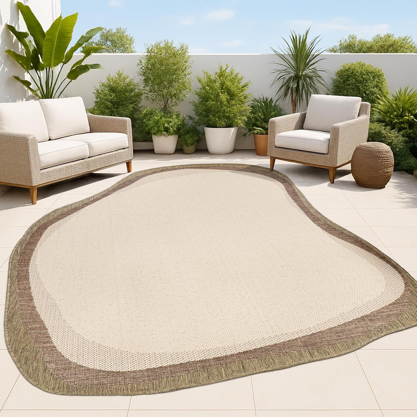 JONATHAN Y Rustic Abstract Indoor Outdoor Area Rug 5X8 Brown/Black, Wyatt Modern for Backyard, Patio, Porch, Easy-Cleaning, High Traffic, Pet-Friendly, Non-Shedding (SHP200A-5)