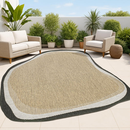 JONATHAN Y Rustic Abstract Indoor Outdoor Area Rug 5X8 Brown/Black, Wyatt Modern for Backyard, Patio, Porch, Easy-Cleaning, High Traffic, Pet-Friendly, Non-Shedding (SHP200A-5)