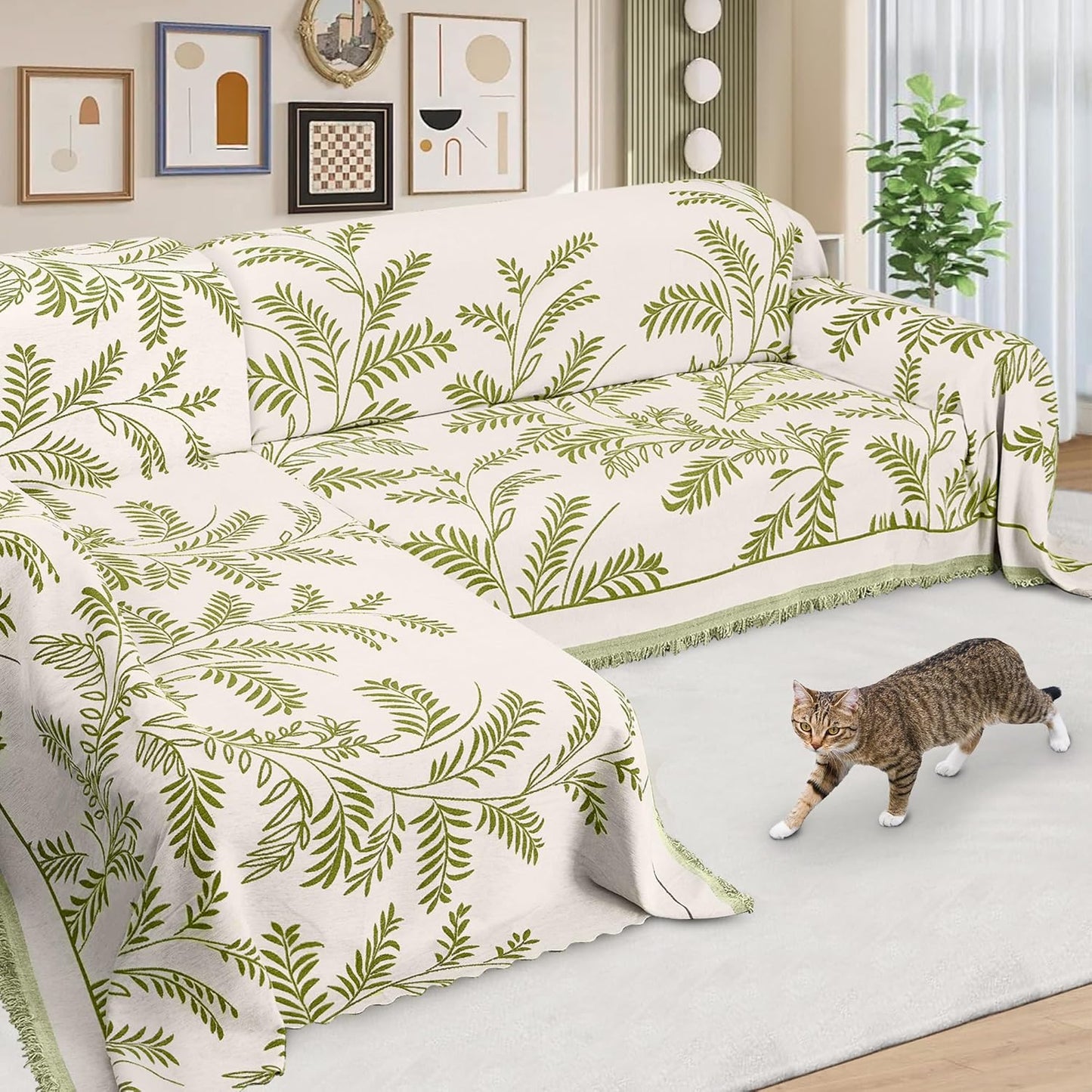 ALIECOM Sectional Couch Covers L Shape Sectional Sofa Cover for Dogs 2 Piece Thick Chenille L Shaped Couch Cover Blanket Chaise Sofa Slipcovers Pet Furniture Protector Washable (XX-Large, Air Grey)