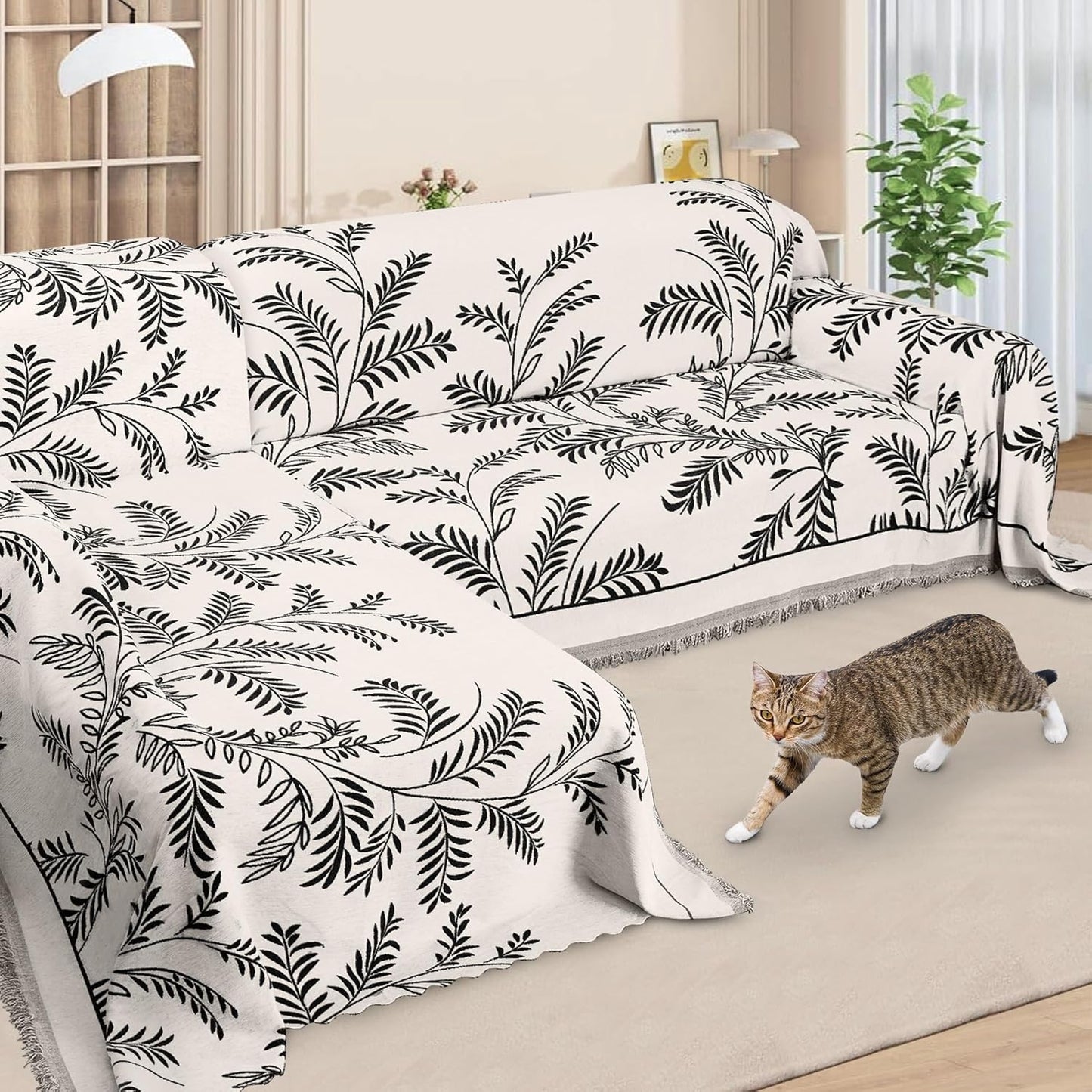 ALIECOM Sectional Couch Covers L Shape Sectional Sofa Cover for Dogs 2 Piece Thick Chenille L Shaped Couch Cover Blanket Chaise Sofa Slipcovers Pet Furniture Protector Washable (XX-Large, Air Grey)