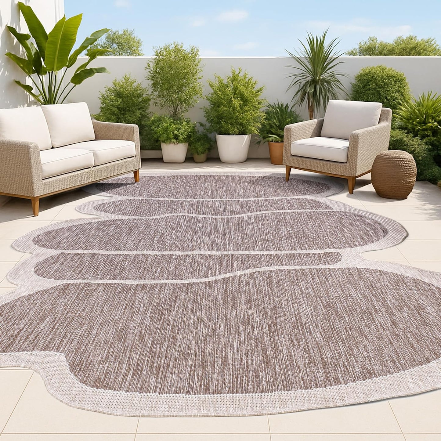 JONATHAN Y Rustic Abstract Indoor Outdoor Area Rug 5X8 Dark Gray/Gray, Jasper Modern for Backyard, Patio, Porch, Easy-Cleaning, High Traffic, Pet-Friendly, Non-Shedding (SHP101A-5)