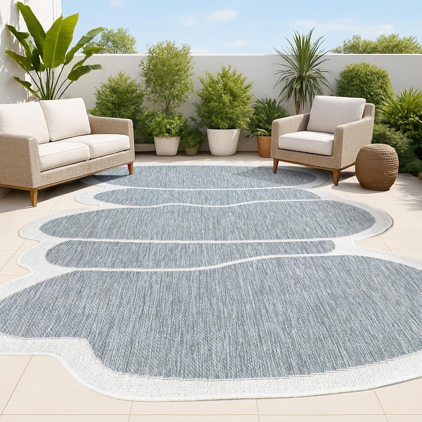 JONATHAN Y Rustic Abstract Indoor Outdoor Area Rug 5X8 Dark Gray/Gray, Jasper Modern for Backyard, Patio, Porch, Easy-Cleaning, High Traffic, Pet-Friendly, Non-Shedding (SHP101A-5)