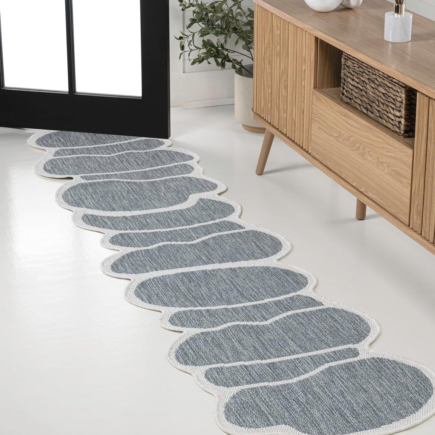 JONATHAN Y Rustic Abstract Indoor Outdoor Area Rug 5X8 Dark Gray/Gray, Jasper Modern for Backyard, Patio, Porch, Easy-Cleaning, High Traffic, Pet-Friendly, Non-Shedding (SHP101A-5)