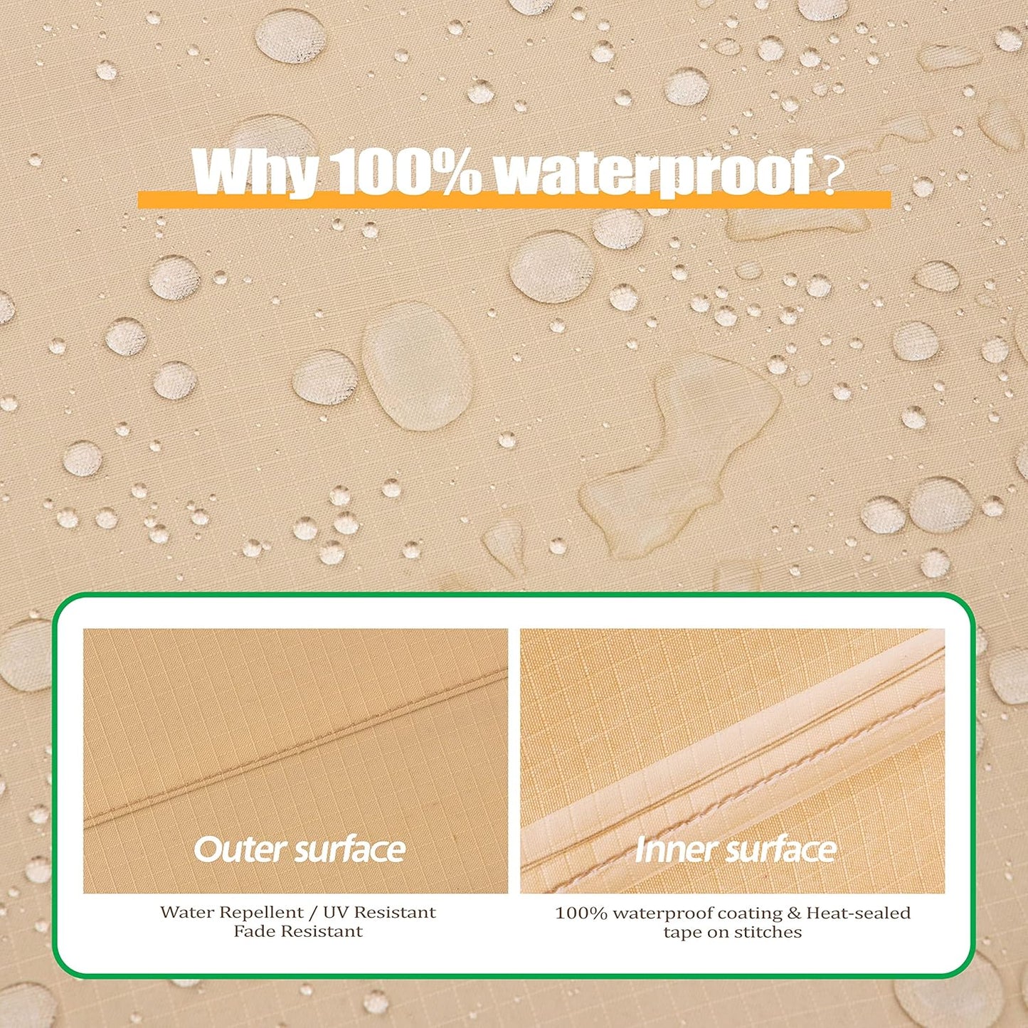 F&J Outdoors Waterproof Anti-UV Heavy Duty Rip-stop Fabric Extra Large Patio Furniture Covers, 140"x86"