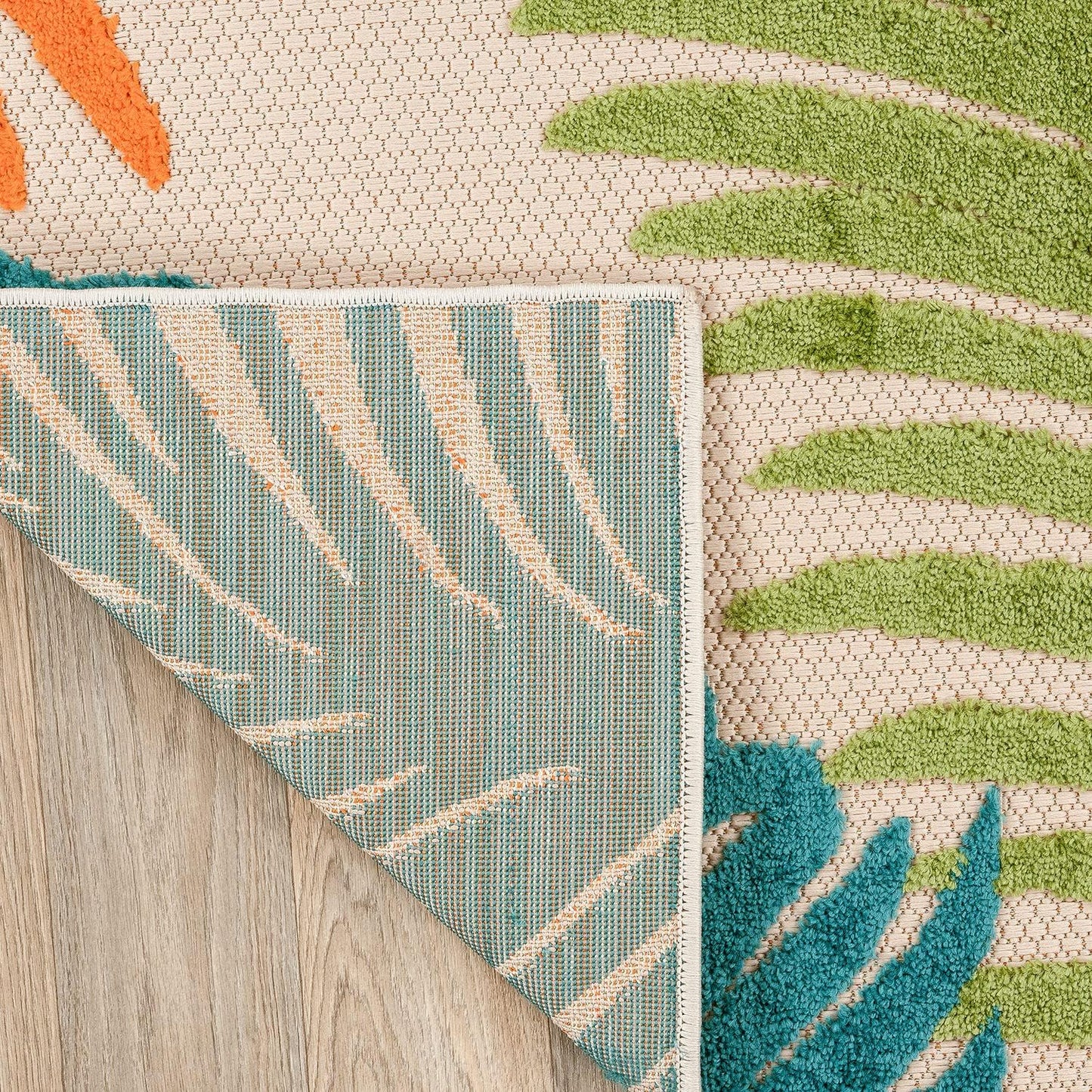 Rugshop Multi Lucca Contemporary Floral Indoor/Outdoor Area Rug Durable Polypropylene, Weather Resistant, Easy Maintenance, Perfect for Patio, Backyard, Deck and Outdoor Lounge 6'6" x 9'