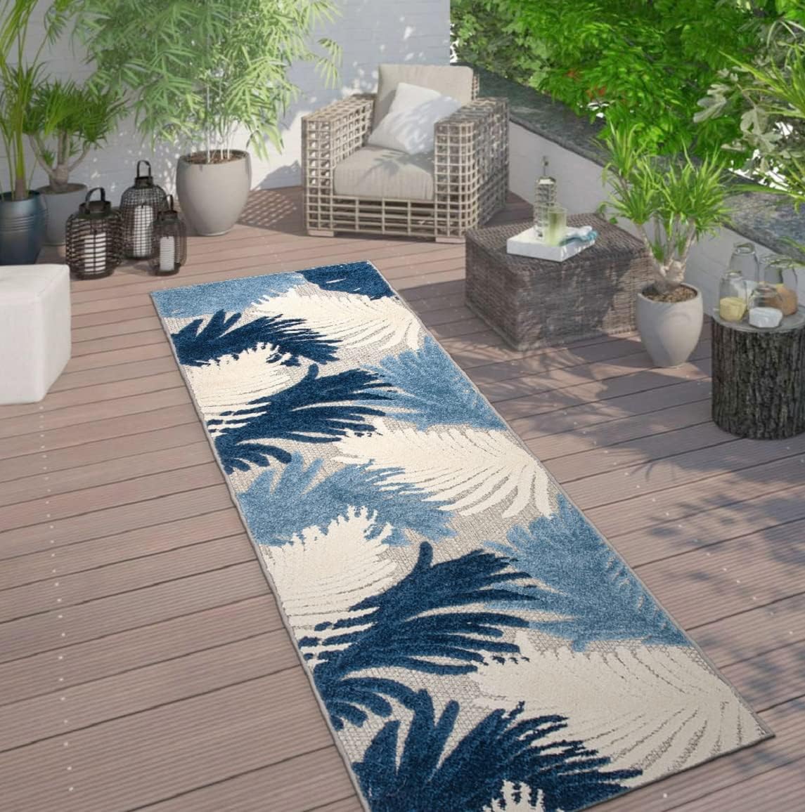 Rugshop Multi Lucca Contemporary Floral Indoor/Outdoor Area Rug Durable Polypropylene, Weather Resistant, Easy Maintenance, Perfect for Patio, Backyard, Deck and Outdoor Lounge 6'6" x 9'