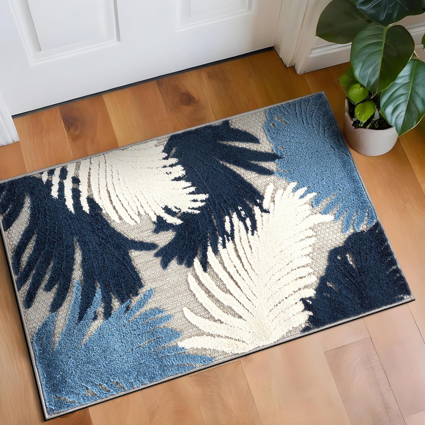 Rugshop Multi Lucca Contemporary Floral Indoor/Outdoor Area Rug Durable Polypropylene, Weather Resistant, Easy Maintenance, Perfect for Patio, Backyard, Deck and Outdoor Lounge 6'6" x 9'