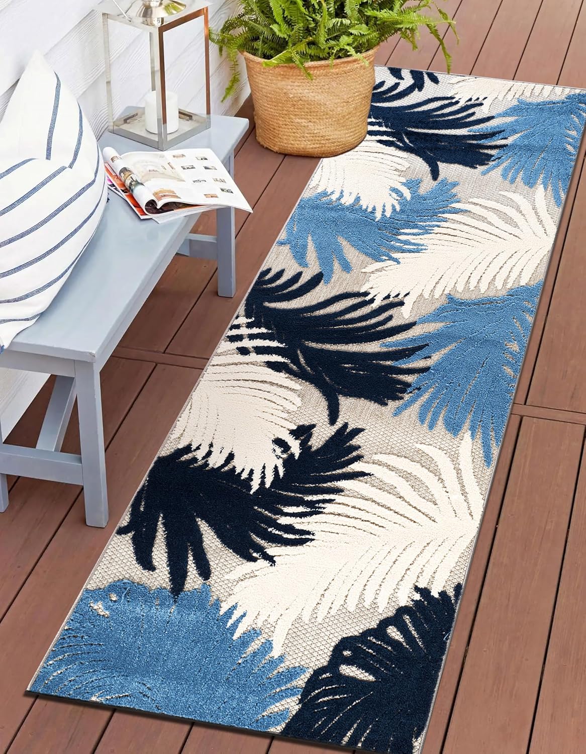 Rugshop Multi Lucca Contemporary Floral Indoor/Outdoor Area Rug Durable Polypropylene, Weather Resistant, Easy Maintenance, Perfect for Patio, Backyard, Deck and Outdoor Lounge 6'6" x 9'