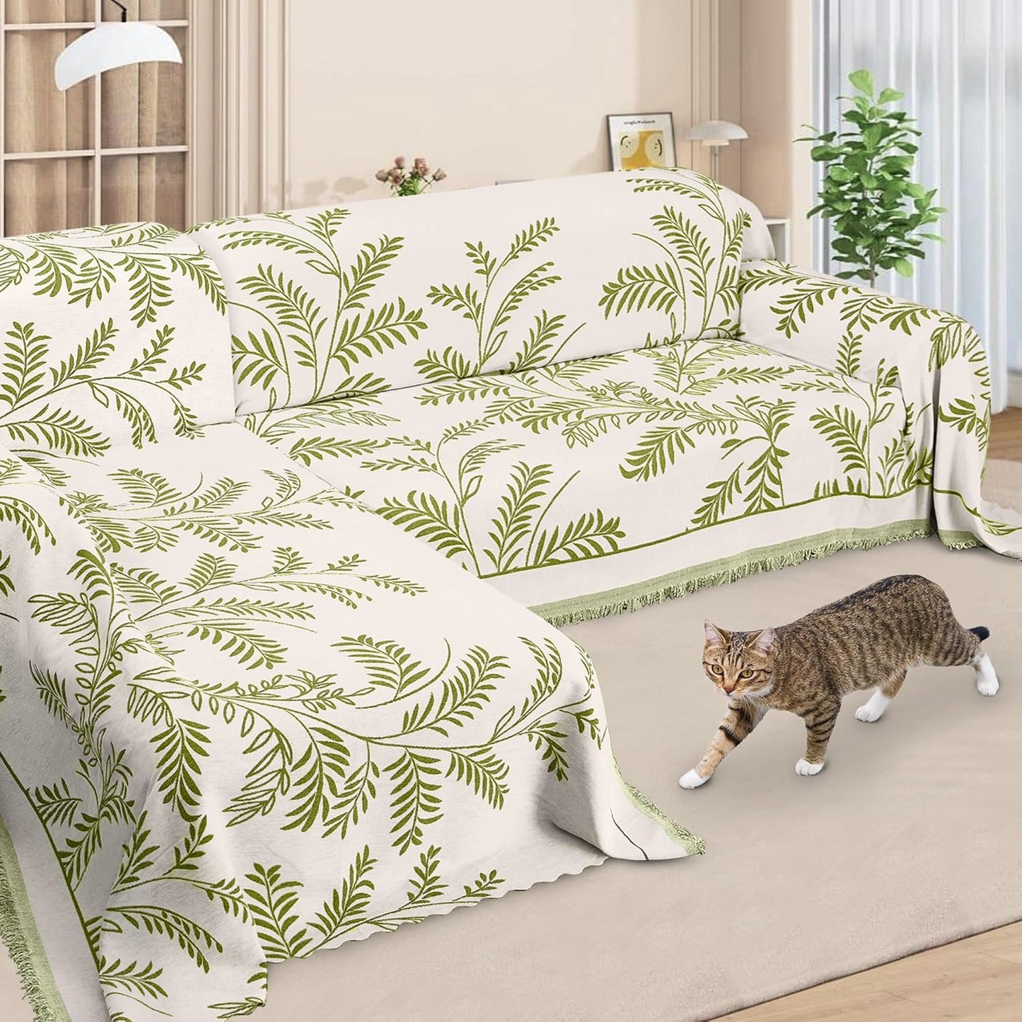 ALIECOM Sectional Couch Covers L Shape Sectional Sofa Cover for Dogs 2 Piece Thick Chenille L Shaped Couch Cover Blanket Chaise Sofa Slipcovers Pet Furniture Protector Washable (XX-Large, Air Grey)