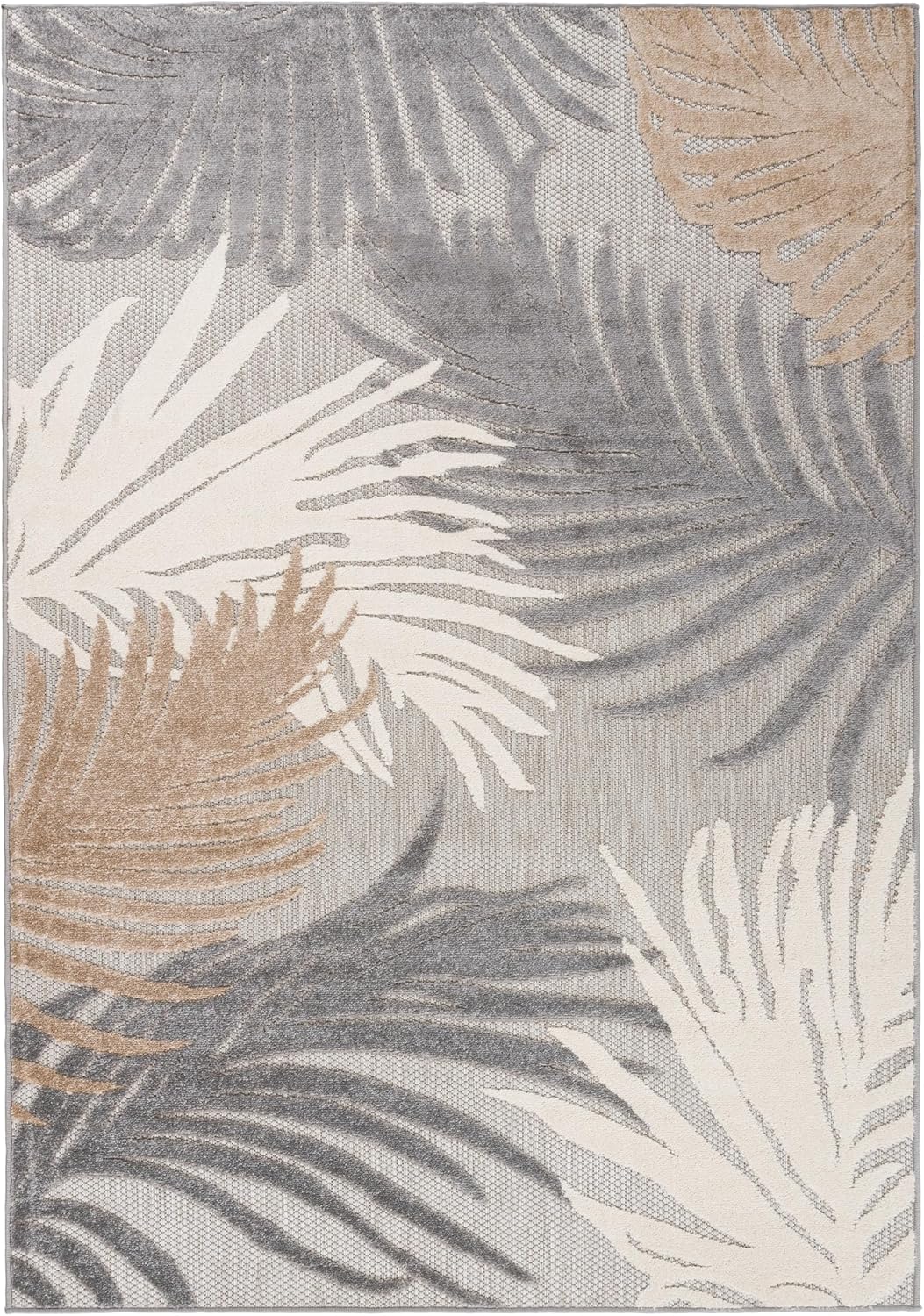 Rugshop Multi Lucca Contemporary Floral Indoor/Outdoor Area Rug Durable Polypropylene, Weather Resistant, Easy Maintenance, Perfect for Patio, Backyard, Deck and Outdoor Lounge 6'6" x 9'