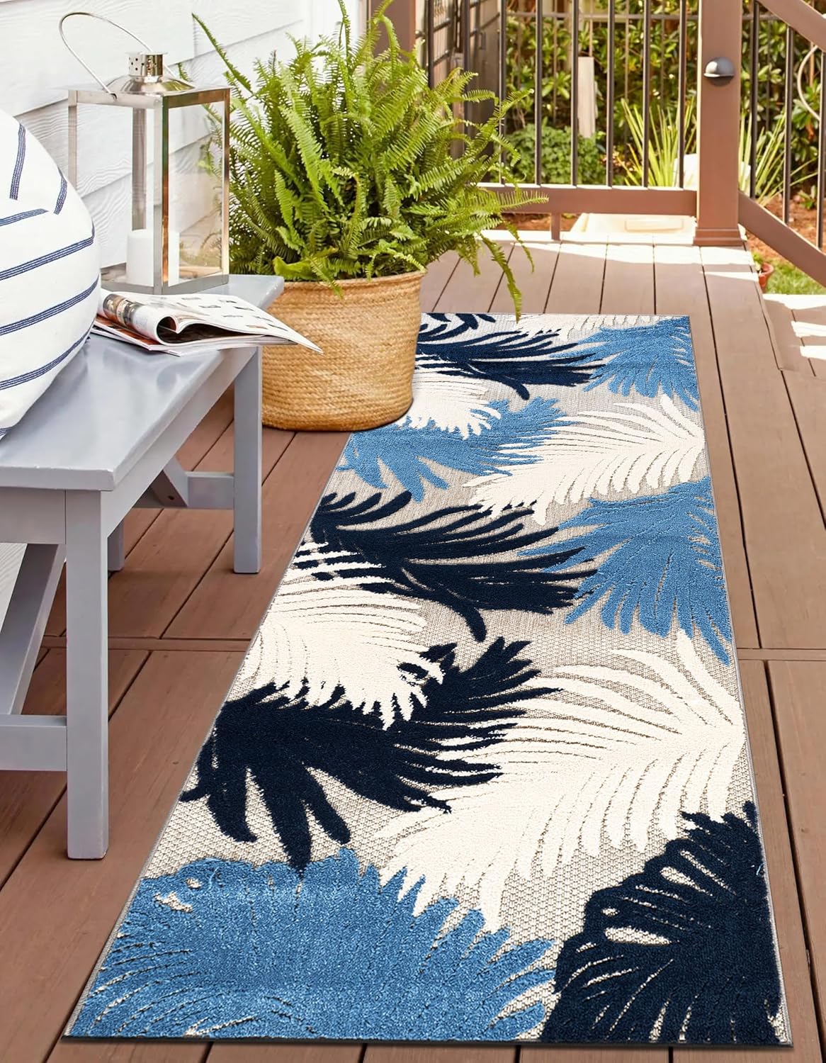 Rugshop Multi Lucca Contemporary Floral Indoor/Outdoor Area Rug Durable Polypropylene, Weather Resistant, Easy Maintenance, Perfect for Patio, Backyard, Deck and Outdoor Lounge 6'6" x 9'